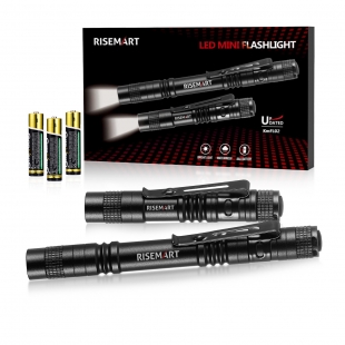 Mini Flashlight Pocket-Sized Long & short Batteries Included