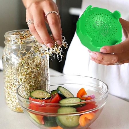Sprouting Jars Kit Set,Wide Mouth Mason Jar with Plastic