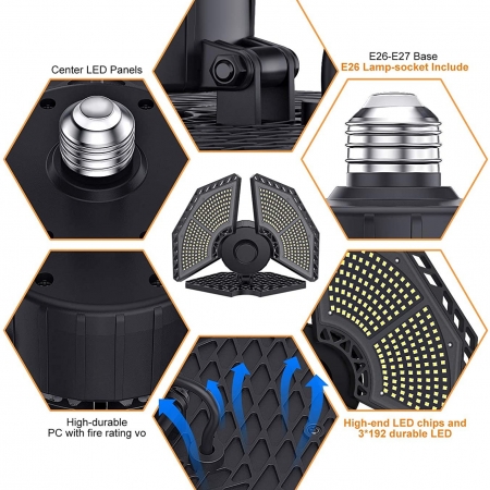 LED Garage Lights, 140W 18500 Lumens Garage Ceiling Lighting